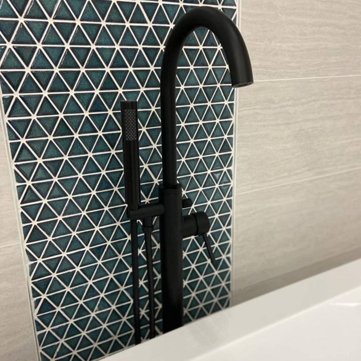Eliseo Ricci Noir Curve Floor Standing Bath Shower Mixer - Black
