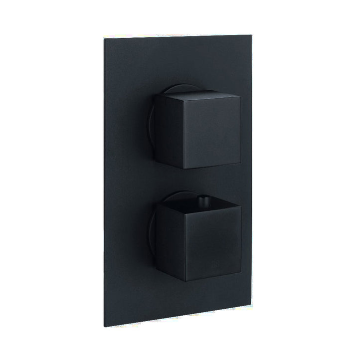 Matt Black Twin Concealed Thermostatic Mixer Valve