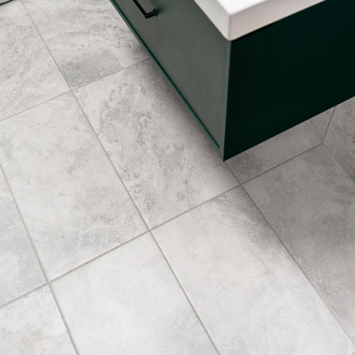 Chrono White 31.6 x 60.8cm Porcelain Floor &amp; Wall Tile - 1.152sqm perbox