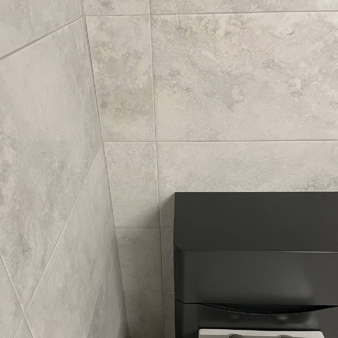 Chrono White 31.6 x 60.8cm Porcelain Floor &amp; Wall Tile - 1.152sqm perbox