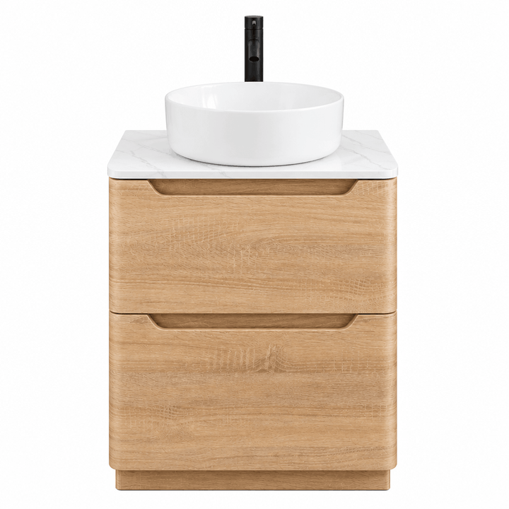 Camden 600mm Floor Standing Vanity Unit &amp; Worktop - Bardolino Oak