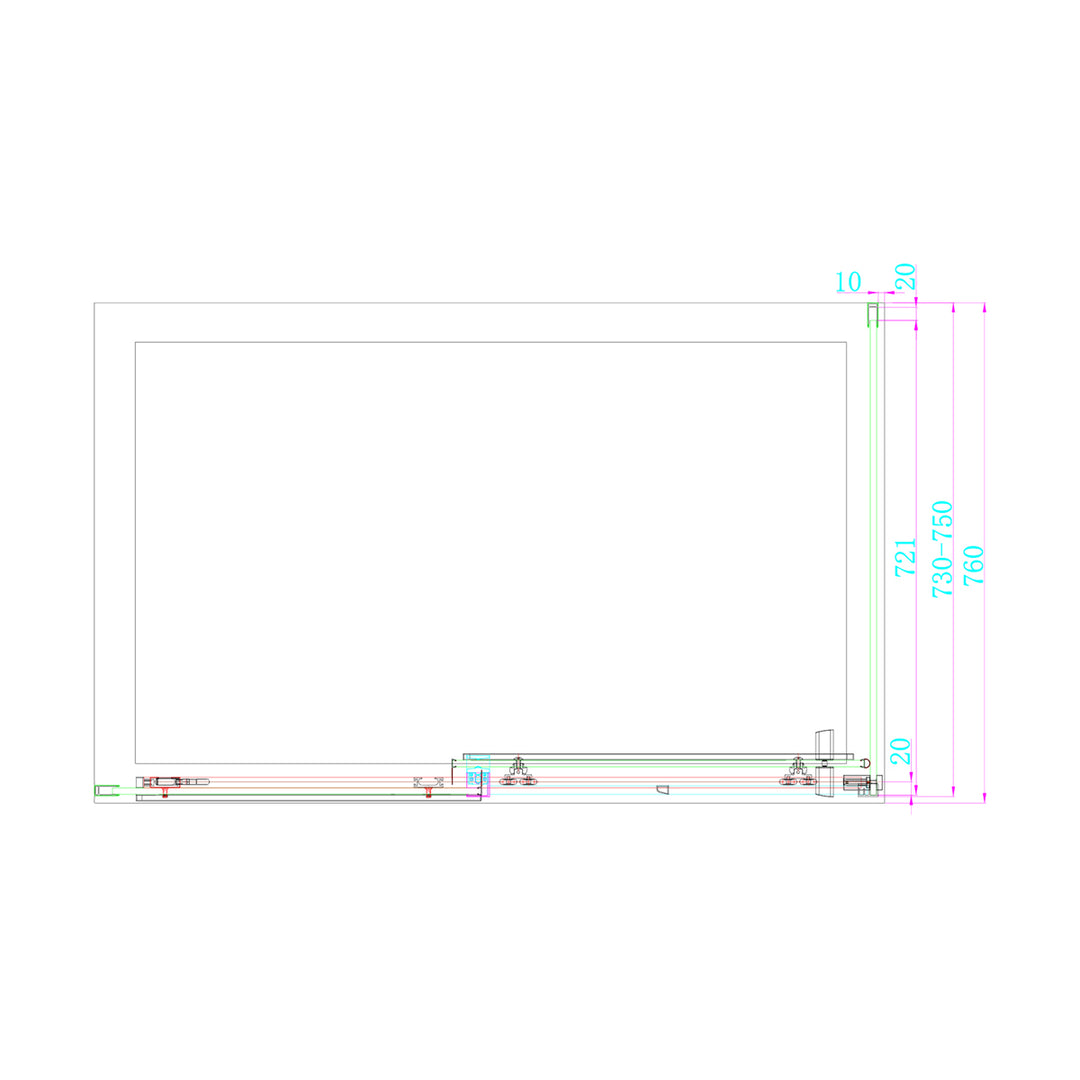 Dawn Artemis 760mm Frameless Side Panel