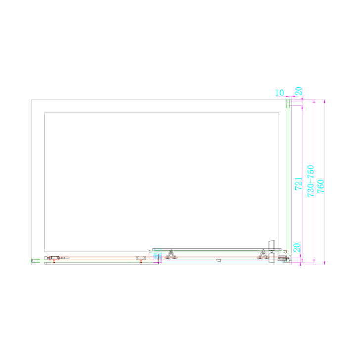 Dawn Artemis 760mm Frameless Side Panel
