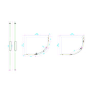 Dawn Artemis 1000 x 800mm Single Door Offset Quadrant Shower Enclosure - Right Hand - Technical drawing