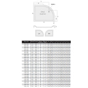 Elements 900 x 800mm Offset Quadrant Slim Line Shower Tray - Left Hand - Technical drawing
