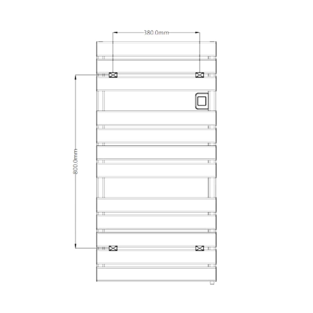 Gia Electric Towel Rail - 1120 x 550mm - Matt Black