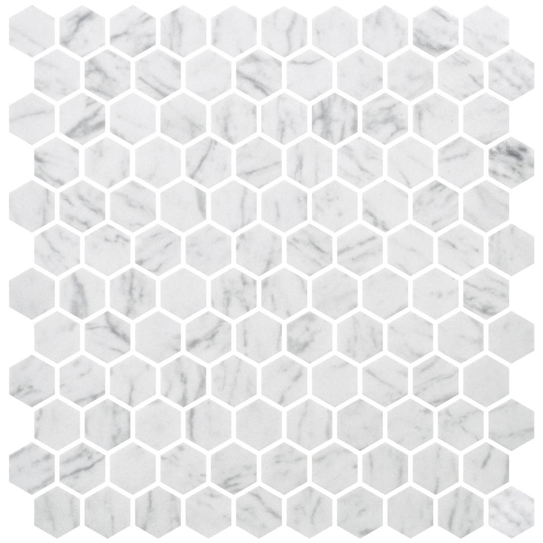 Hex Carrara Non Slip 30.1 x 29.0cm Mosaic Sheet