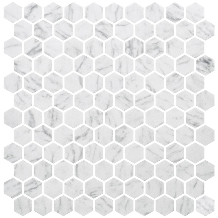 Hex Carrara Non Slip 30.1 x 29.0cm Mosaic Sheet