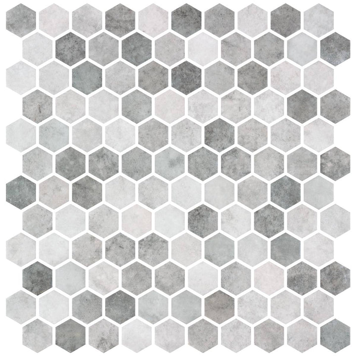 Hex Zement Grey Non Slip 30.1 x 29.0cm Mosaic Sheet