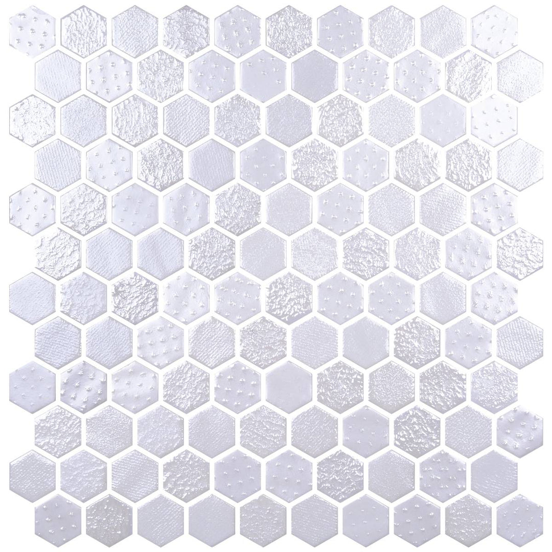 Hex Metal White 30.1 x 29.0cm Mosaic Sheet