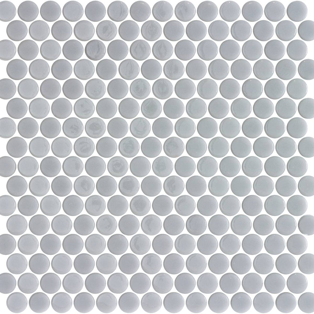 Penny Smooth Grey Matte Shiny 28.6 x 28.6cm Mosaic Sheet