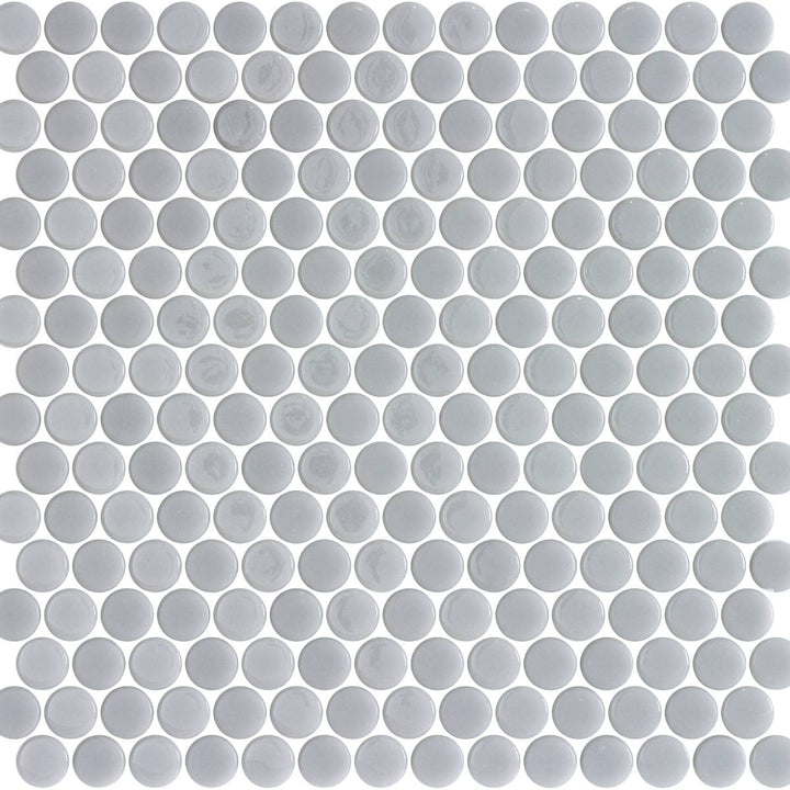 Penny Smooth Grey Matte Shiny 28.6 x 28.6cm Mosaic Sheet