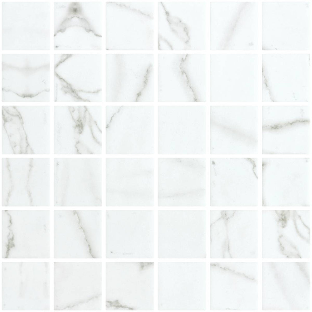 Penta Venato White Matte Square Non Slip 31.1 x 31.1cm Mosaic Sheet