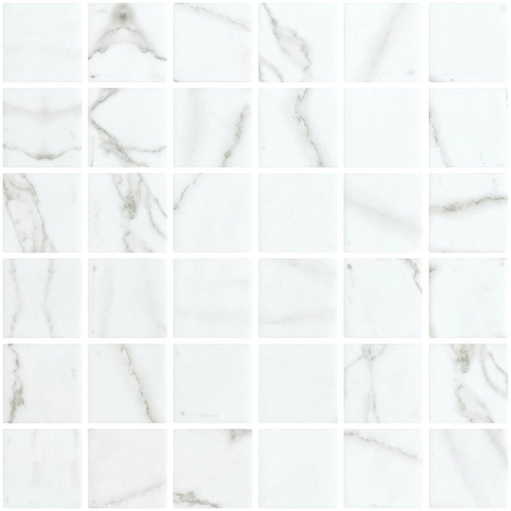 Penta Venato White Matte Square Non Slip 31.1 x 31.1cm Mosaic Sheet