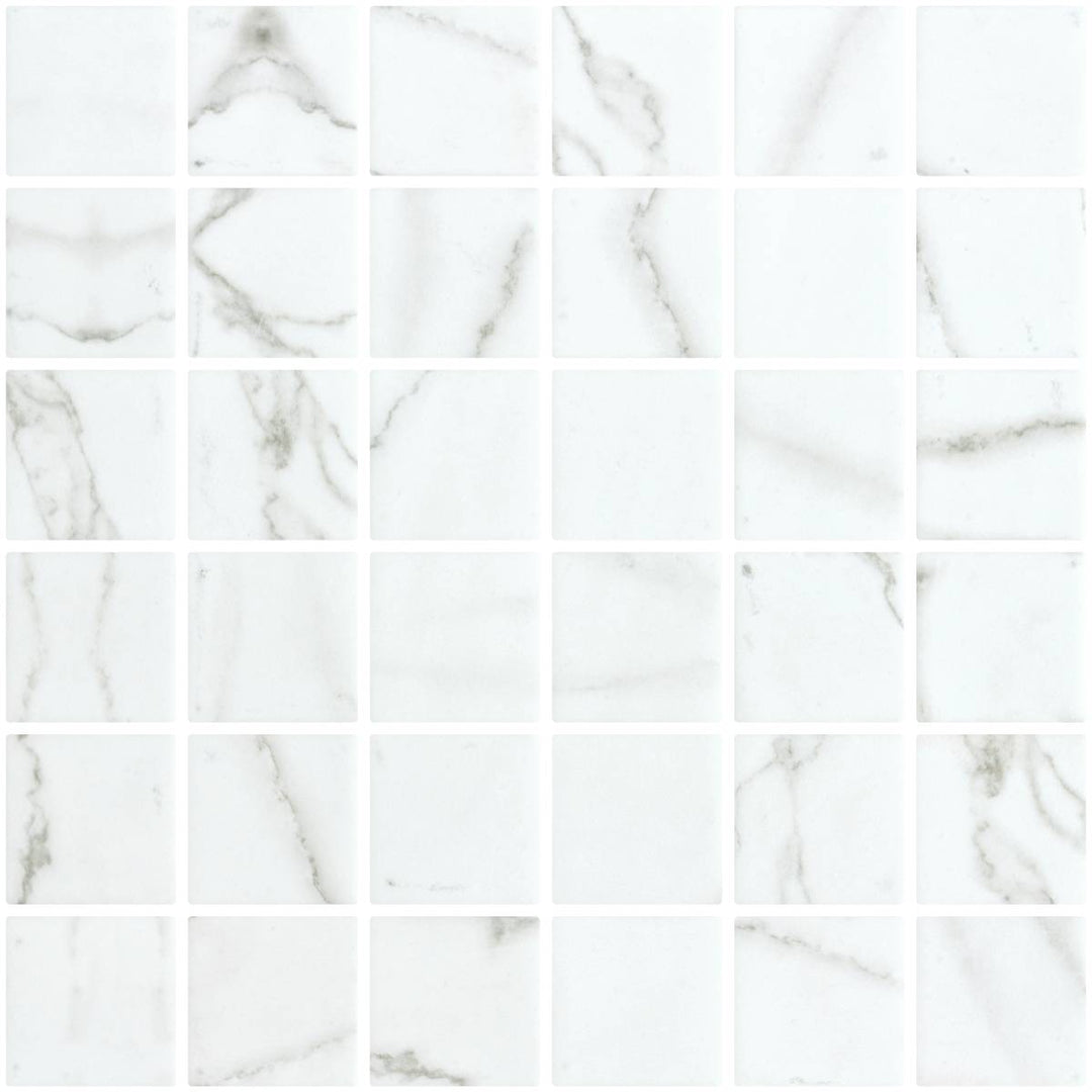 Penta Venato White Matte Square Non Slip 31.1 x 31.1cm Mosaic Sheet