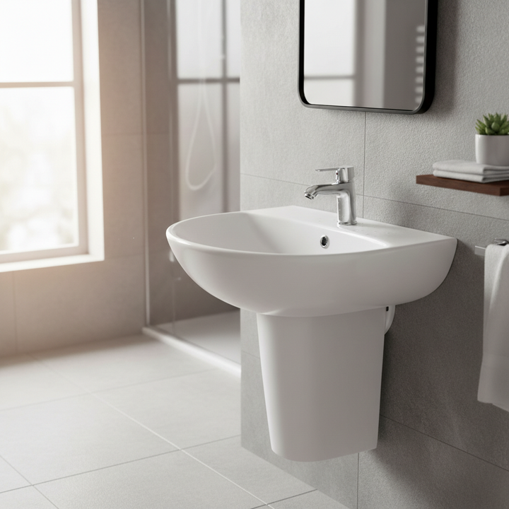 Deia/Belini 500mm Basin &amp; Semi Pedestal