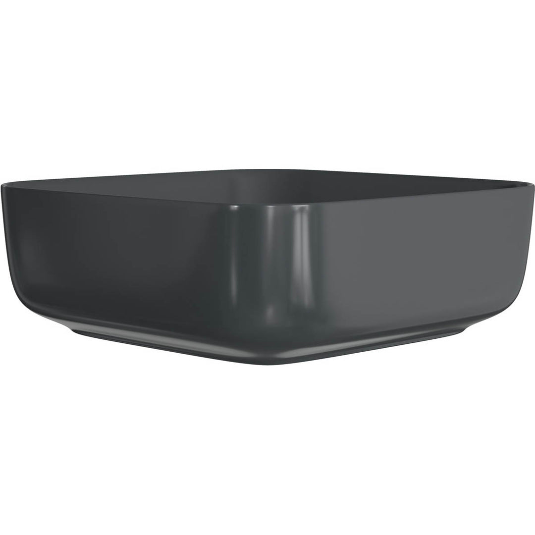 Ari Design Luxembourg 400mm Ceramic Square Washbowl &amp; Waste - Matt Black