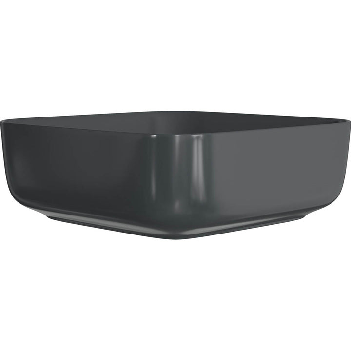 Ari Design Luxembourg 400mm Ceramic Square Washbowl &amp; Waste - Matt Black