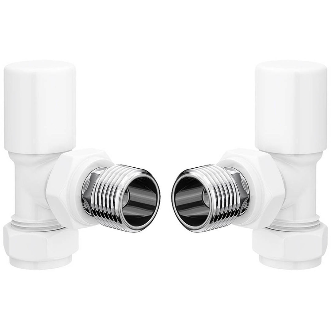 Ari Design Patterned White Radiator Valves - Angled