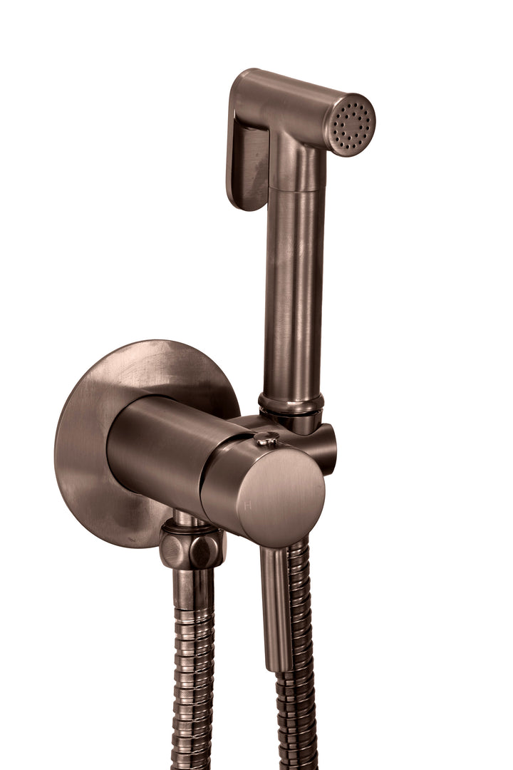 Eliseo Ricci Integrated Douche Valve, Handset, Flexi Hose and Outlet Elbow - Brushed Bronze