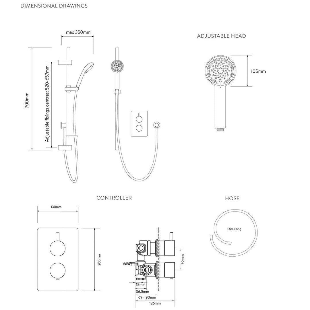 Aqualisa Dream Concealed Thermostatic Mixer Single Outlet With Adj Kit - Round
