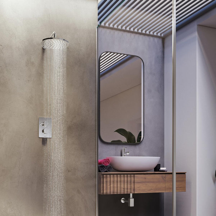 Aqualisa Dream Concealed Thermostatic Mixer Single Outlet With Wall Fixed Head - Round