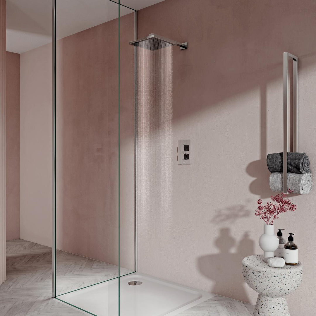 Aqualisa Dream Concealed Thermostatic Mixer Single Outlet With Wall Fixed Head - Square
