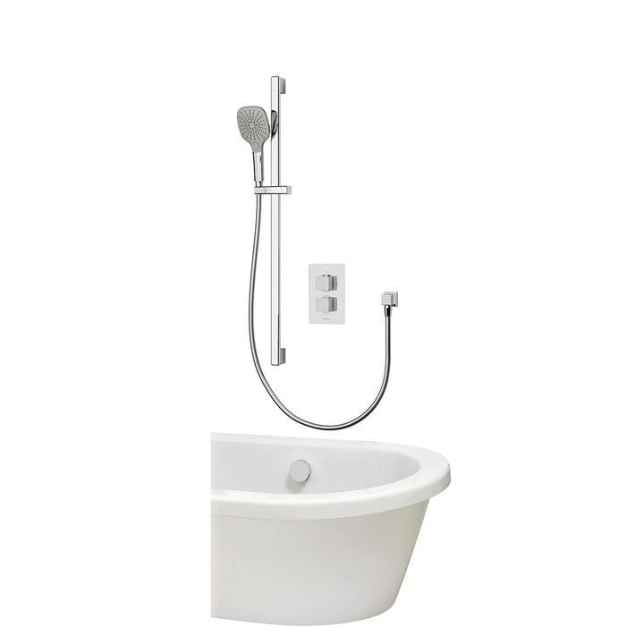 Aqualisa Dream Concealed Thermostatic Mixer Dual Outlet With Adj Kit &amp; Bath Fill - Square
