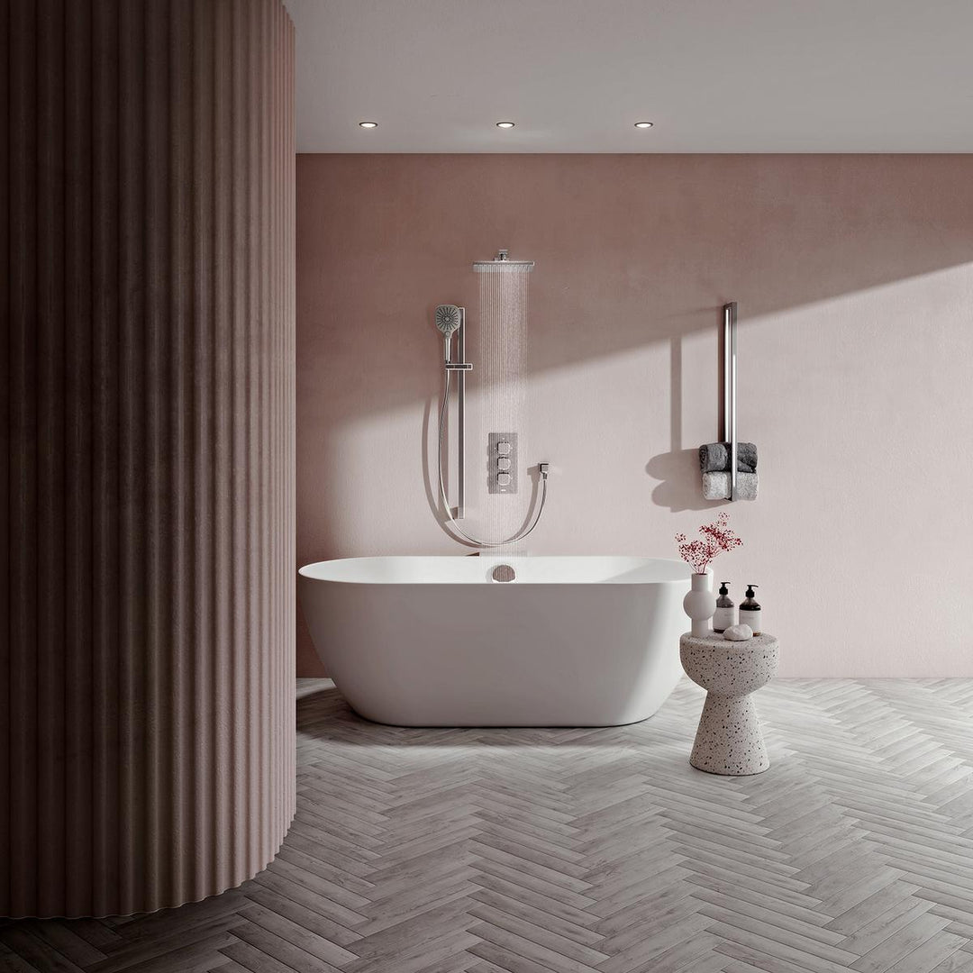 Aqualisa Dream Concealed Thermostatic Mixer Dual Outlet With Adj Kit &amp; Bath Fill - Square