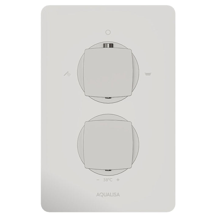 Aqualisa Dream Concealed Thermostatic Mixer Dual Outlet With Adj Kit &amp; Bath Fill - Square