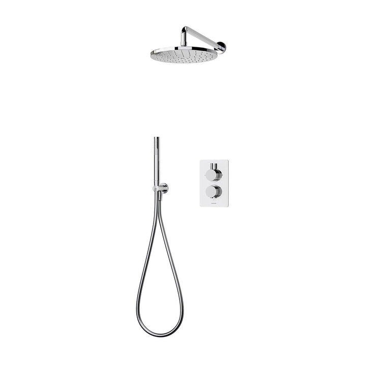 Aqualisa Dream Concealed Thermostatic Mixer Dual Outlet With Hand Shower &amp; Wall Fixed Head - Round