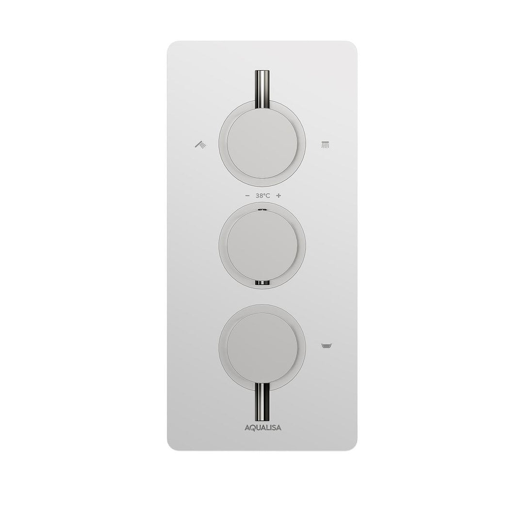 Aqualisa Dream Concealed Thermostatic Mixer Triple Outlet With Adj Kit, Wall Fixed Head &amp; Bath Fill - Round