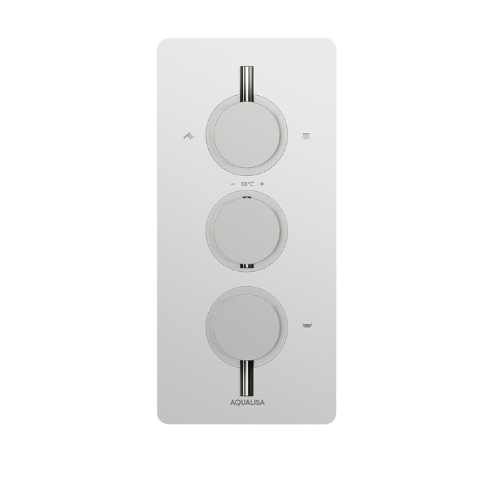 Aqualisa Dream Concealed Thermostatic Mixer Triple Outlet With Adj Kit, Wall Fixed Head &amp; Bath Fill - Round