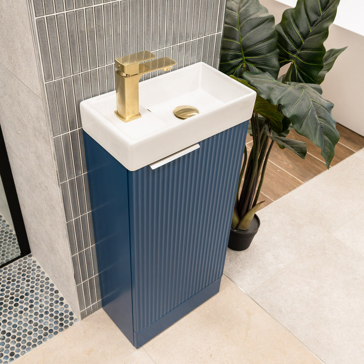 Halite Waterproof 600mm Floorstanding Vanity Unit &amp; Basin - White