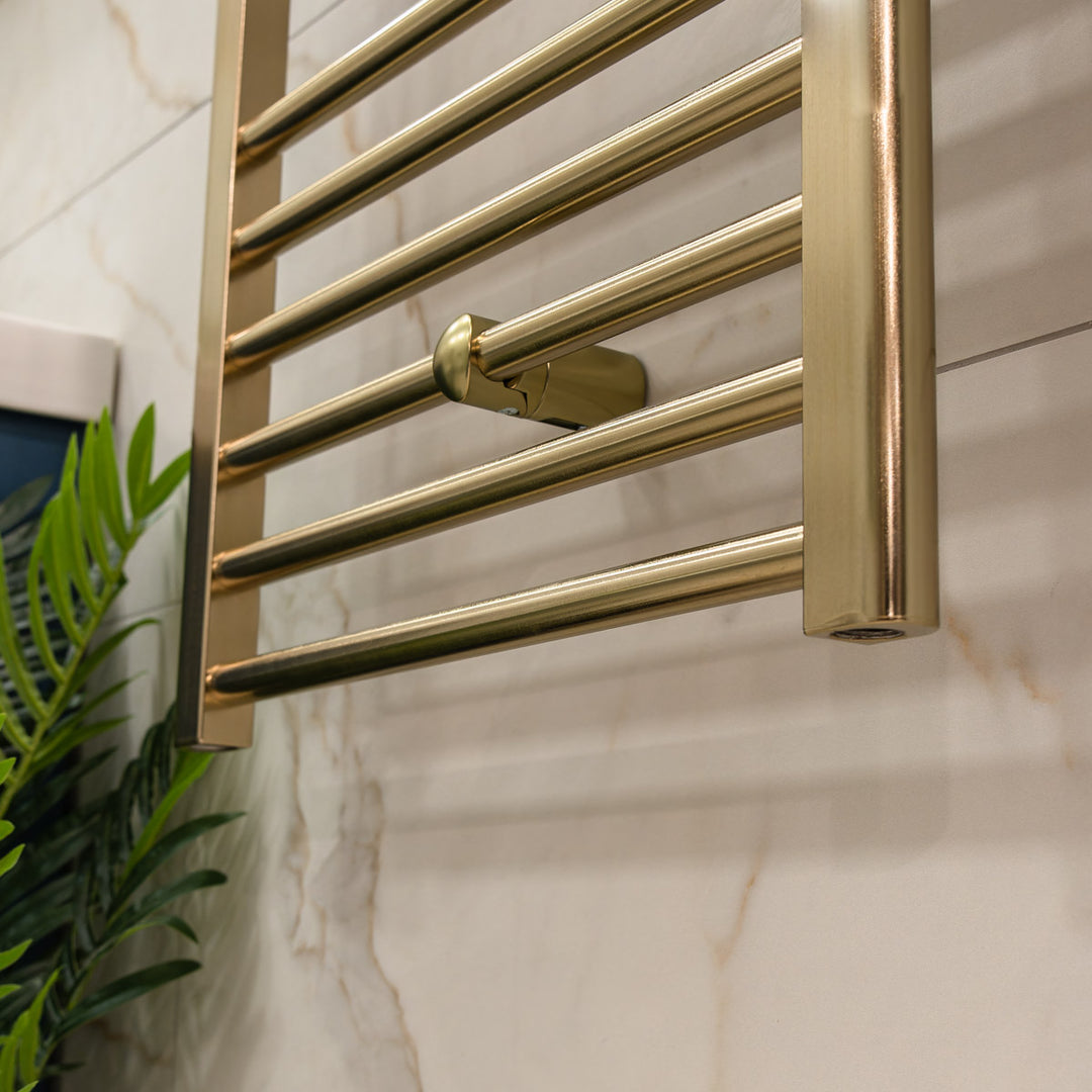Eliseo Ricci 1200 x 500mm Straight Heated Towel Rail - Brushed Brass