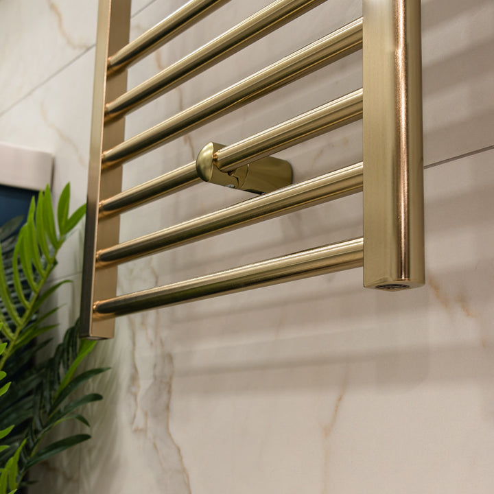 Eliseo Ricci 1200 x 500mm Straight Heated Towel Rail - Brushed Brass