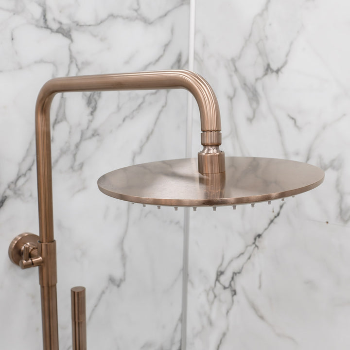 Eliseo Ricci Exclusiv Round Rigid Riser Shower - Brushed Bronze