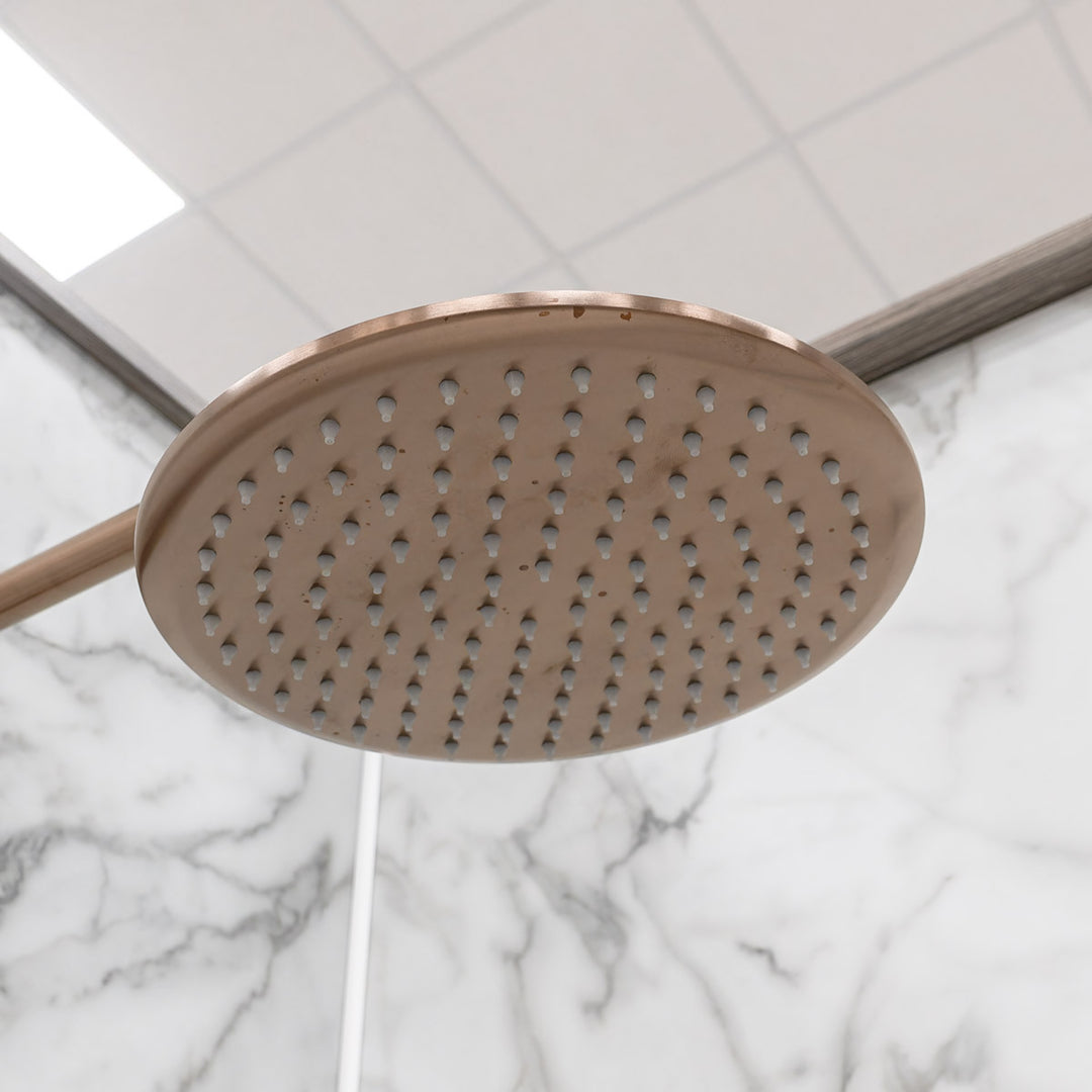 Eliseo Ricci Exclusiv Round Rigid Riser Shower - Brushed Bronze