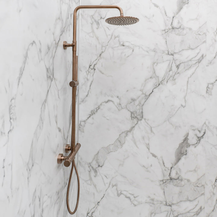 Eliseo Ricci Exclusiv Round Rigid Riser Shower - Brushed Bronze