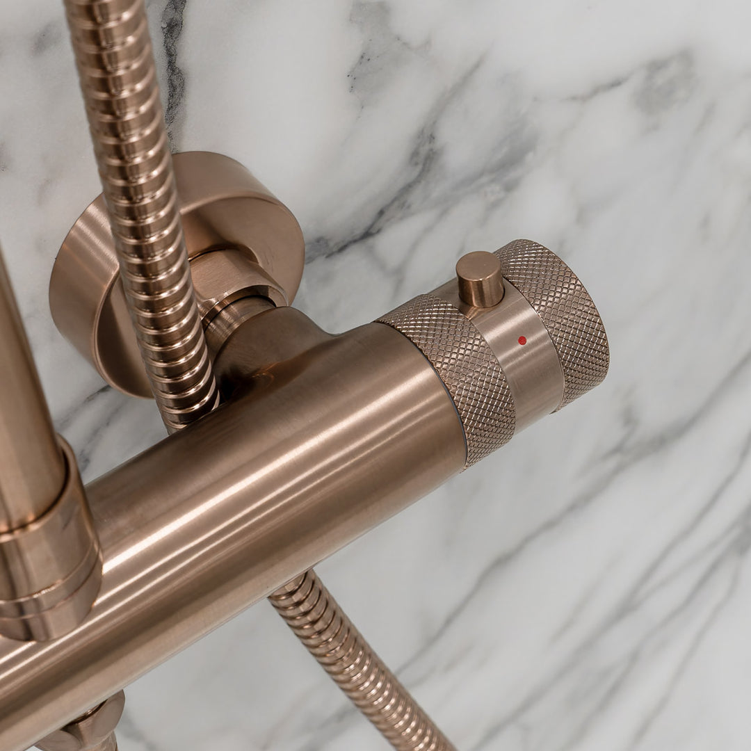 Eliseo Ricci Exclusiv Round Rigid Riser Shower - Brushed Bronze