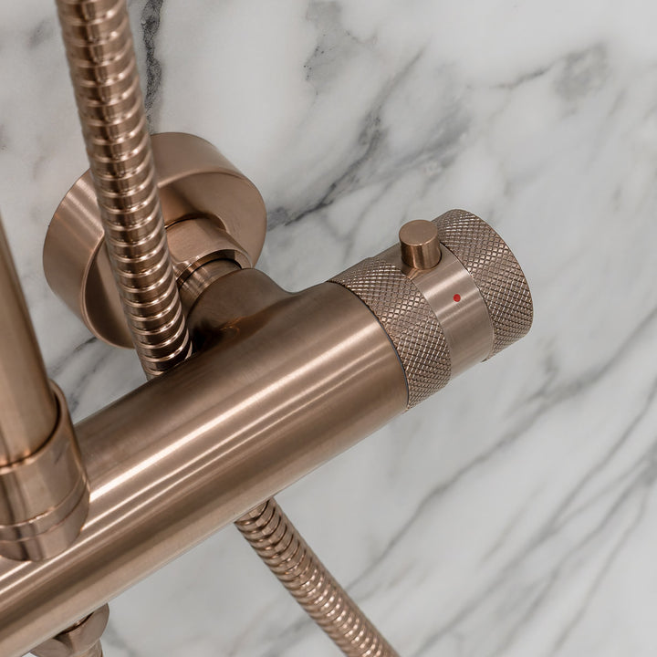 Eliseo Ricci Exclusiv Round Rigid Riser Shower - Brushed Bronze