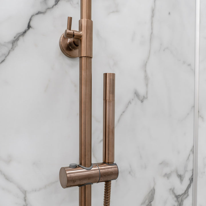Eliseo Ricci Exclusiv Round Rigid Riser Shower - Brushed Bronze