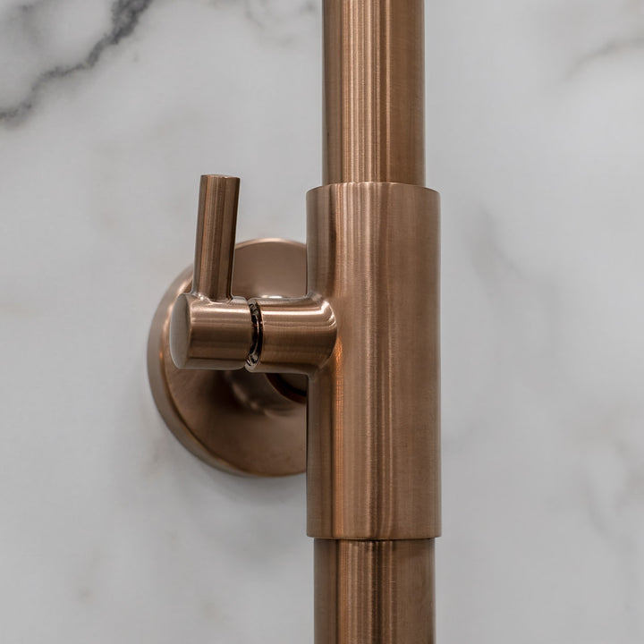 Eliseo Ricci Exclusiv Round Rigid Riser Shower - Brushed Bronze