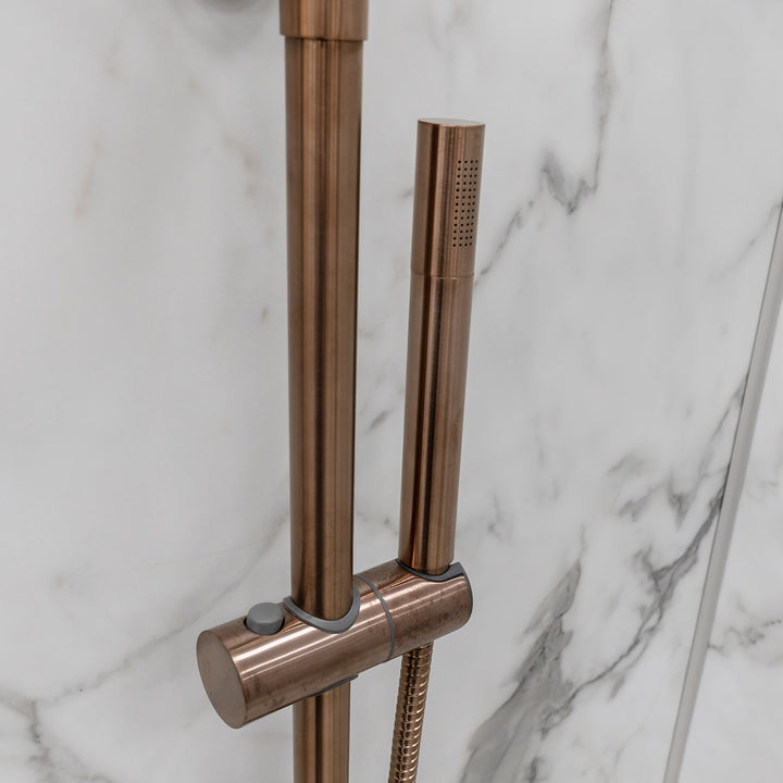 Eliseo Ricci Exclusiv Round Rigid Riser Shower - Brushed Bronze