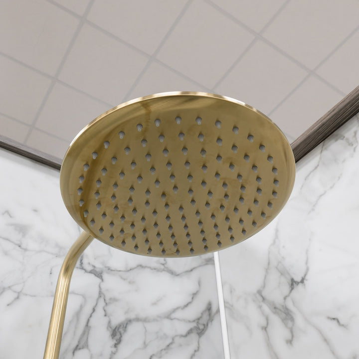 Eliseo Ricci Exclusive Round Rigid Riser Shower - Brushed Brass