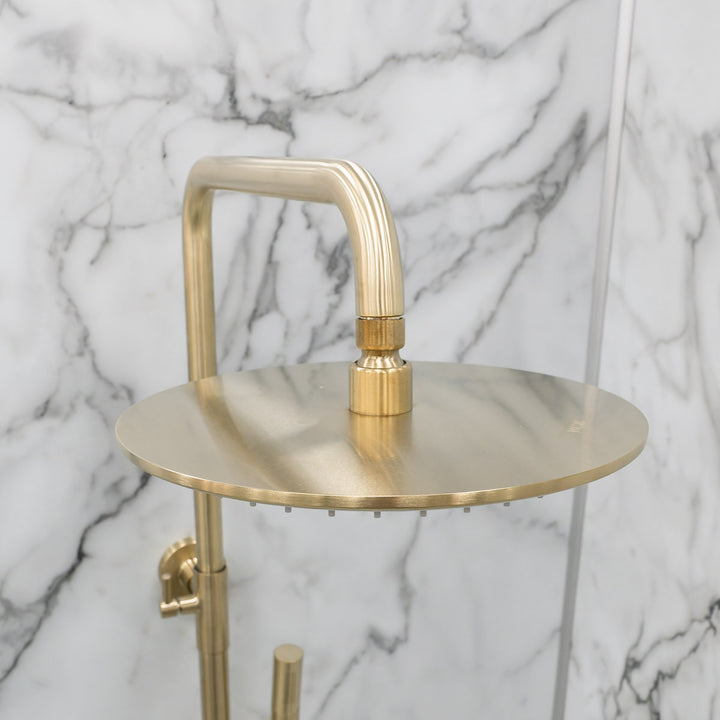 Eliseo Ricci Exclusive Round Rigid Riser Shower - Brushed Brass