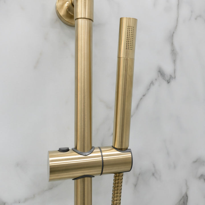 Eliseo Ricci Exclusive Round Rigid Riser Shower - Brushed Brass
