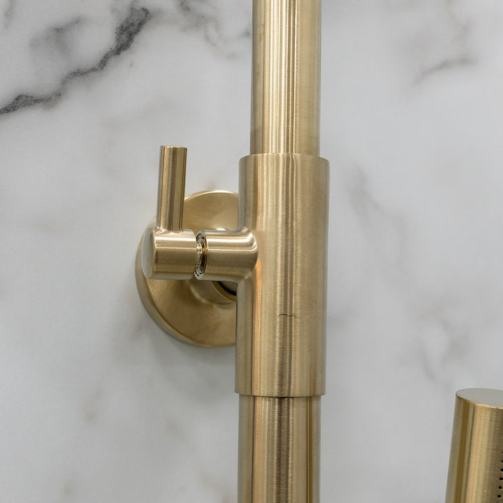 Eliseo Ricci Exclusive Round Rigid Riser Shower - Brushed Brass
