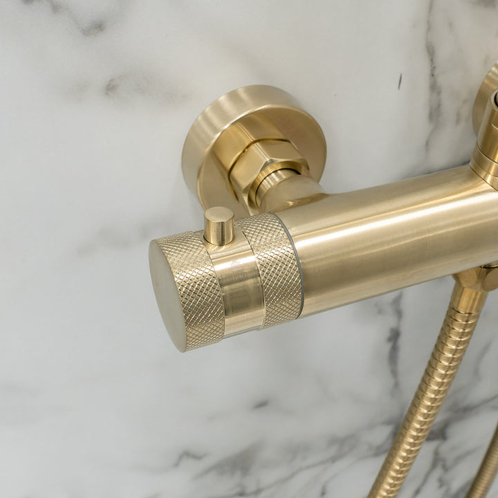 Eliseo Ricci Exclusive Round Rigid Riser Shower - Brushed Brass