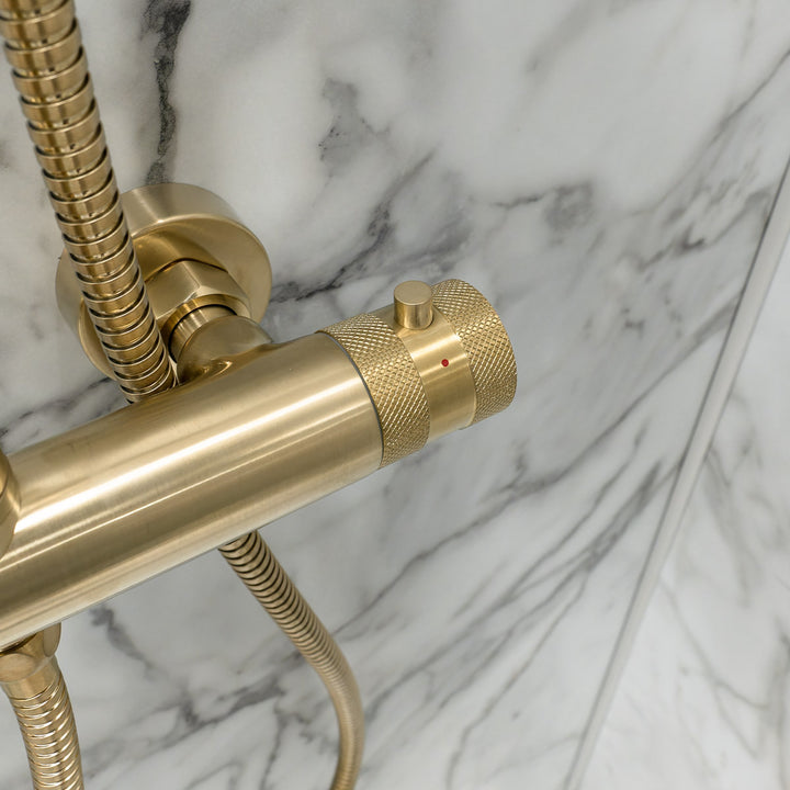 Eliseo Ricci Exclusive Round Rigid Riser Shower - Brushed Brass